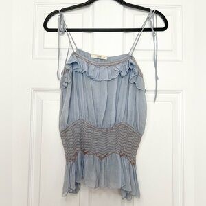 PRADA Size 40 • Blue Sheer Silk Tank Top.